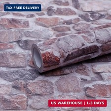 Stone Brick Wallpaper Peel and Stick Self-Adhesive Removable Vinyl Wallpaper Pin