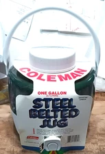 New - Coleman Water Jug Cooler Drink Dispenser Green White 1 Gallon Includes Cup