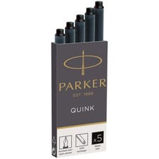 Parker Quink Black Ink Cartridge Refills For Fountain Pens Pack Of 5