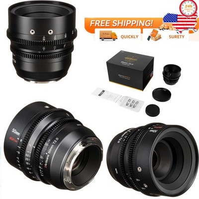 US 7artisans Spectrum 35mm 50mm T2.0 Full Frame Cinema Lens for Sony E/L mount