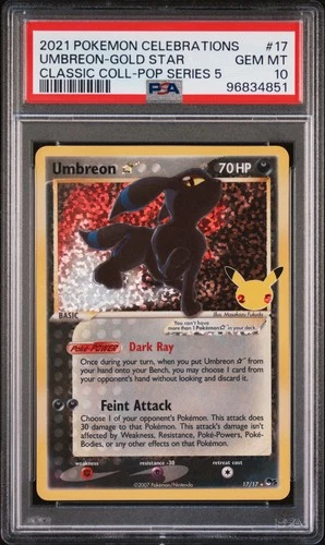 2021 Pokemon Celebrations Umbreon-Gold Star #17 PSA 10 Classic Coll-Pop Series 5