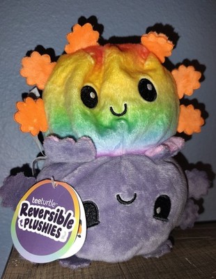 ORIGINAL TeeTurtle Axolotl Reversible Mood Plush (Rainbow & Purple Gray) - NEW