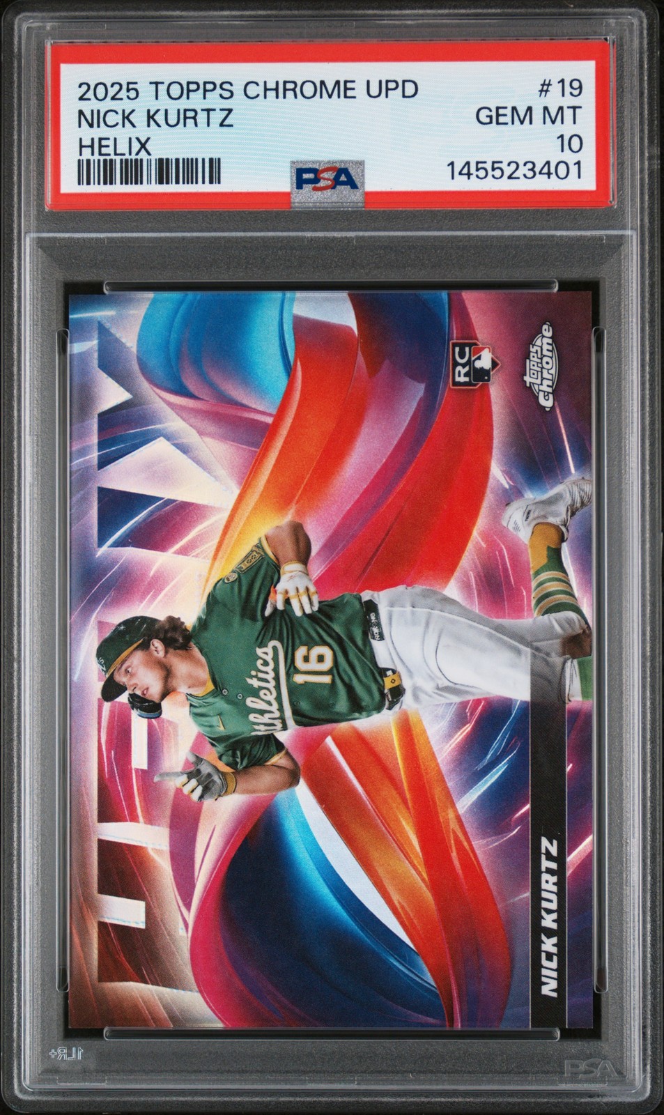 2025 TOPPS CHROME UPDATE HELIX #19 NICK KURTZ PSA 10