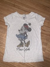 Disney World Minnie Mouse New York NYC Youth Girls Shirt Size 5-6 Bling Mickey
