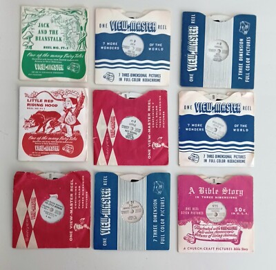 1950s - 1960s Sawyer's View-Master Vintage Lot Set 8 Reel Bundle with 2 booklets