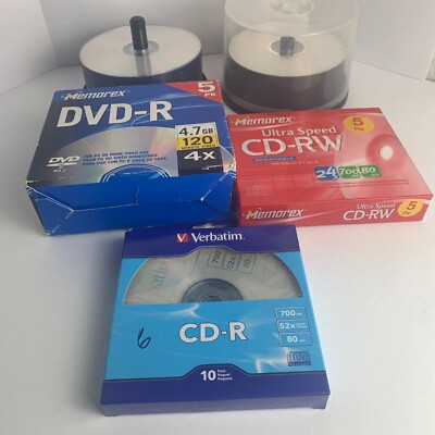 Blank DVD / Cd RW Verbatim, Memorex Lot 84 Total Mainly DVD-R