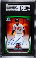 2023 Bowman Chrome Omari Daniel Green Refractor Auto /99 #CPA-OD SGC 10 GEM 💎