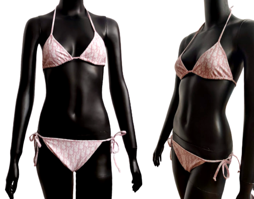 ❤️CHRISTIAN DIOR, Pink Dots MONOGRAM pattern BIKINI SET sz: M