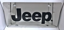 JEEP tag stainless steel chrome mirror vanity license plate black letters