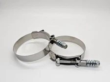 2 Pack, Spring Loaded T-Bolt Clamp 3-1/8" - 3-7/16" Inch Range, 3/4" SS Mil Spec