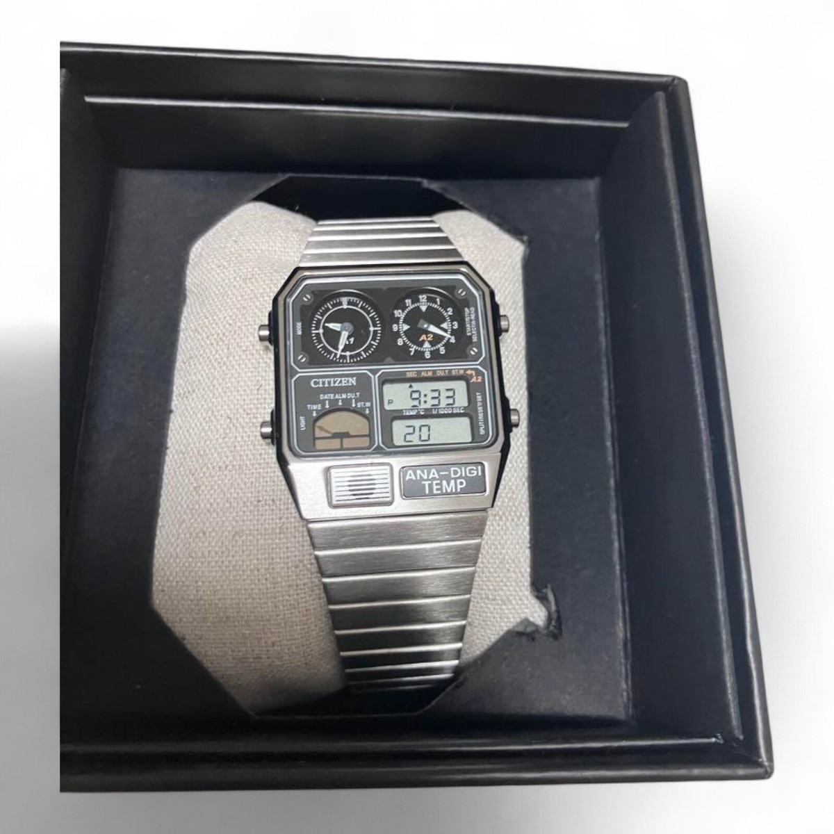 CITIZEN Ana-Digi Temp Watch JG2101-78E Quartz Alarm