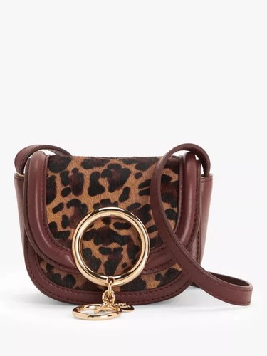 See By Chloé Mara Small Cross Body Leather Bag, Copper Brown Animal Print - Picture 6 of 8