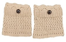 Women's Knit Boot Toppers Button Detail Cream Colored Crocheted NWOT Accessories