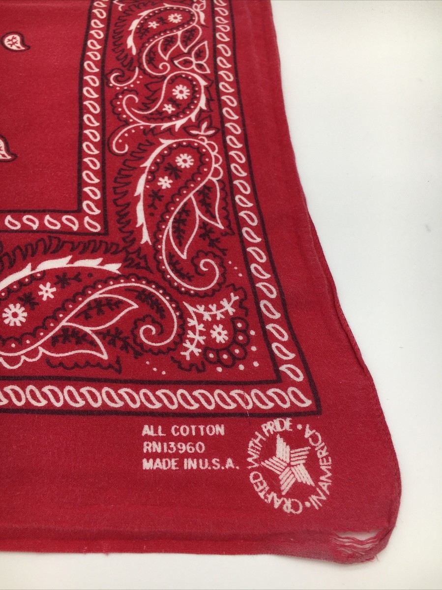 Vintage Red Bandana 100% Cotton USA RN13960 21x19” B46 | eBay