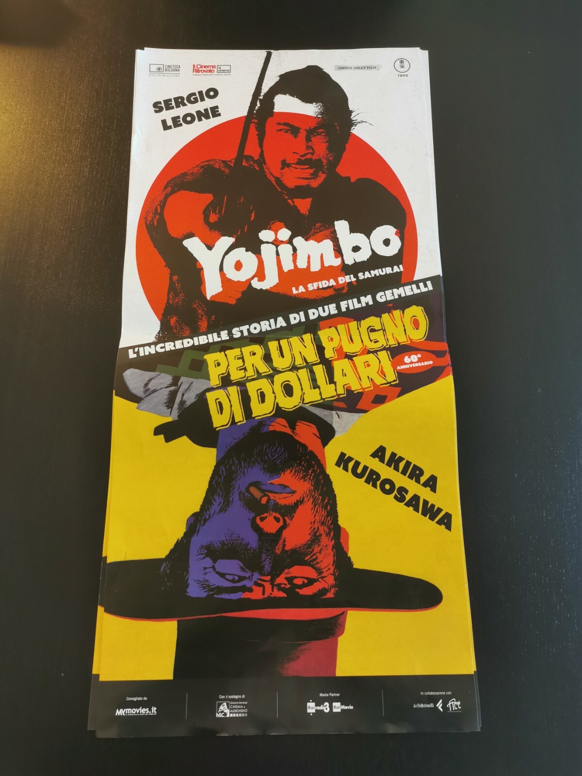 Póster original de la película A FISTFUL OF DOLLARS - YOJIMBO 12x27" Ita LEONE KUROSAWA