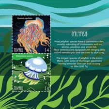 Tuvalu 2020 - Jellyfish Invertebrate - Souvenir Stamp Sheet - MNH