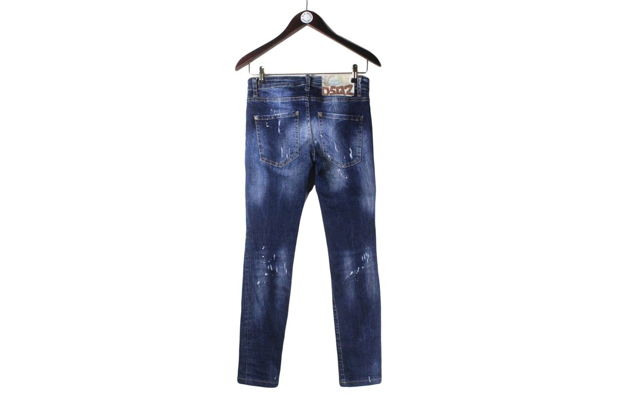 Dsquared2 Jeans 40 blue denim pants made in Italy trousers ripped