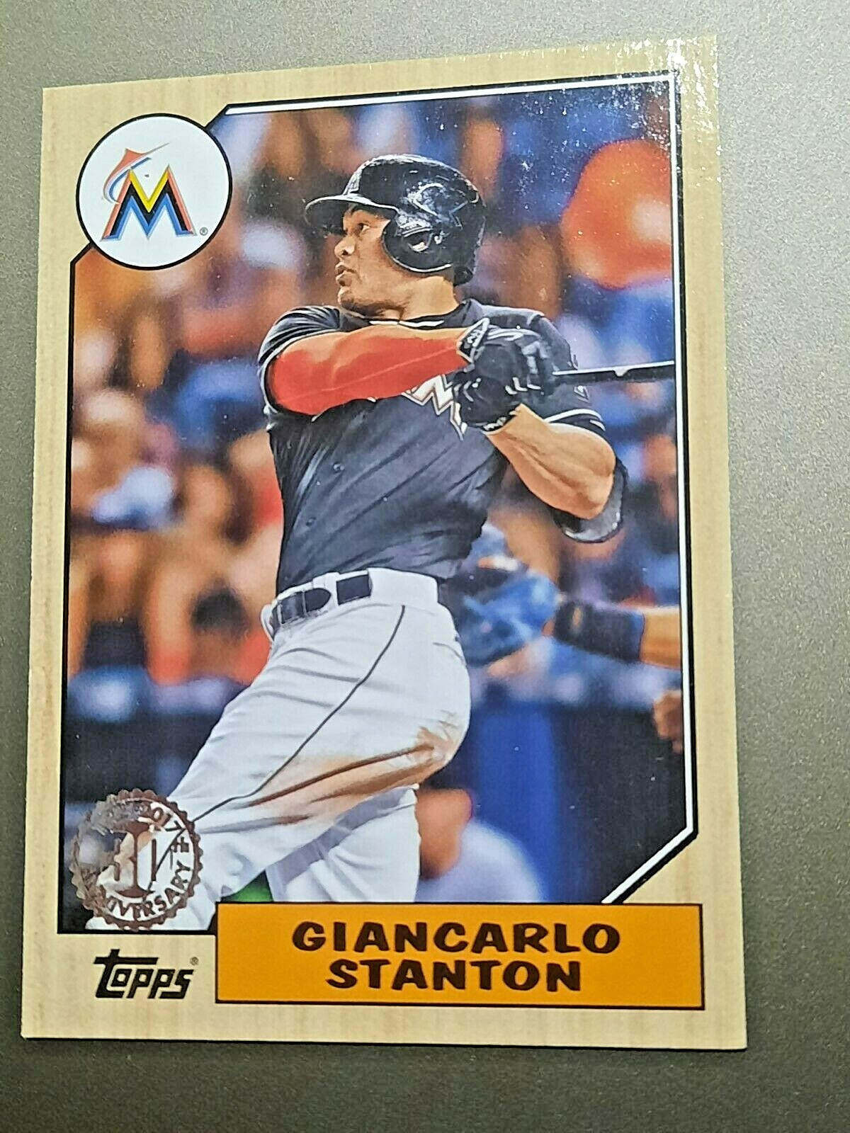 GIANCARLO STANTON-2017 1987 TOPPS RETRO VINTAGE INSERT ⚾️ BASEBALL CARD- #87-2