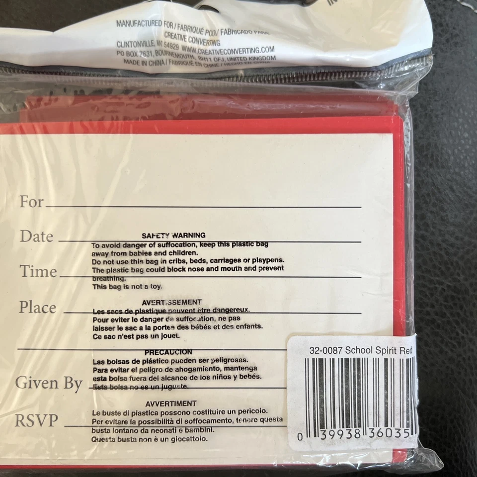 School Spirit Invitations Red 25 Pack Graduation Party Invites Grad Supplies - Image 3 of 3