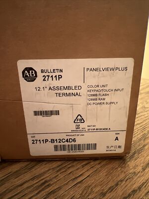 Allen-Bradley 2711P-B12C4D6 PanelView Plus HMI Panel 128 MB Flash Assembled NOS