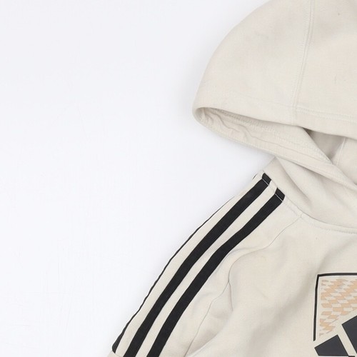 Adidas Jungen Pullover Hoodie beige 11 Jahre mit Logodetail - Bild 7 von 12