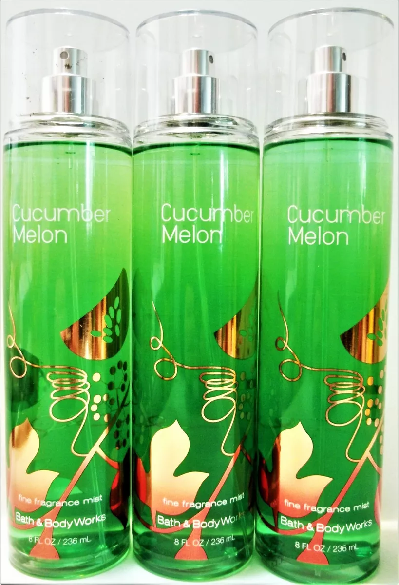 Bath Body Works CUCUMBER MELON Fine Fragrance Mist, 8 fl. oz, NEW x 3