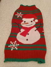 Small Snowman Pet Dog Cat Christmas Knit Sweater Winter Costume Clothes