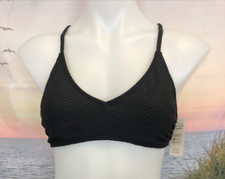 NWT Cupshe One Piece Swimsuit Top Size Extra Small Textured Black