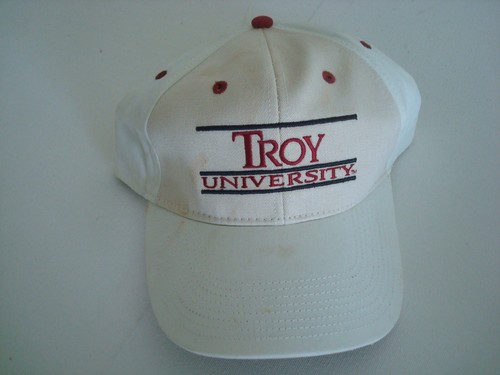 TROY TROJANS THE GAME SPLIT BARS SNAPBACK DEADSTOCK HAT CAP VINTAGE F1