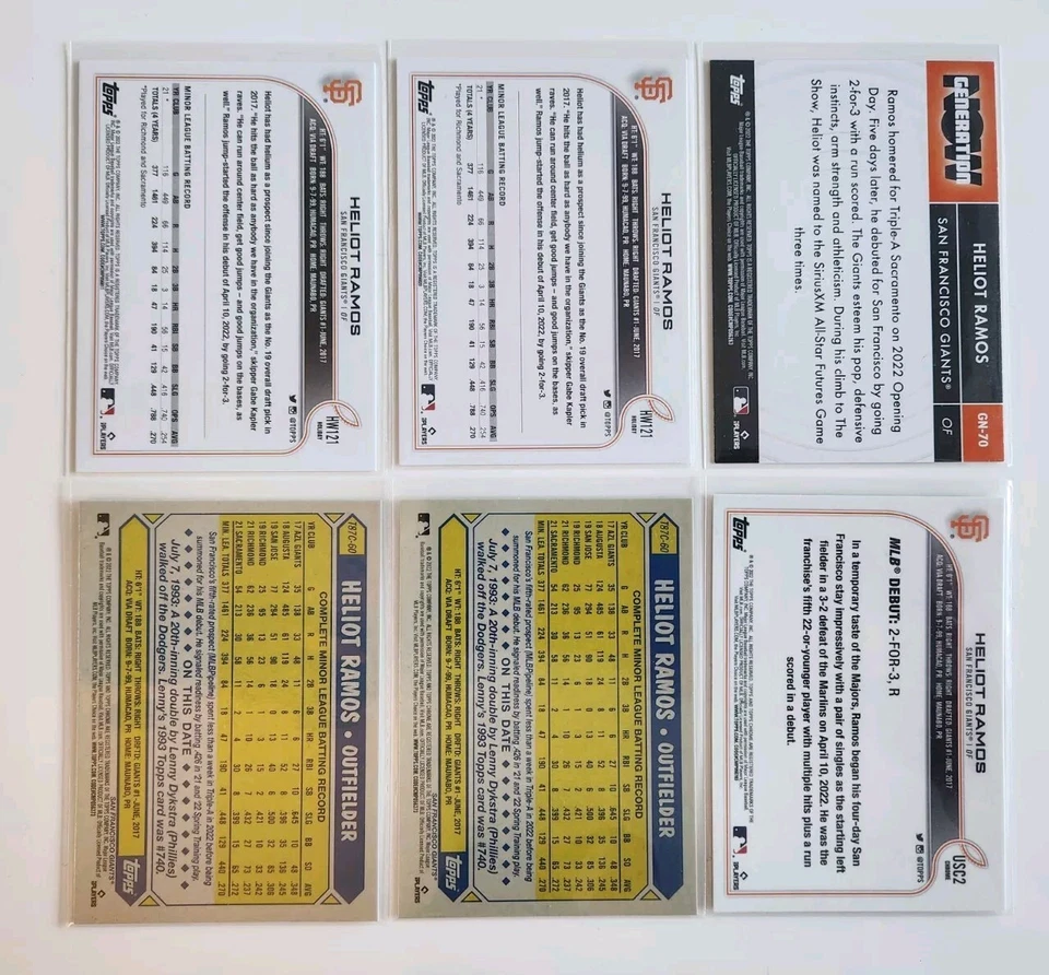 Heliot Ramos RC Rookie Lot San Francisco Giants 2022 Topps Holiday #HW121 SP - Image 2 of 2