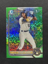 2022 Bowman Chrome Hendry Mendez 1st Green Shimmer #/99 Milwaukie Brewers