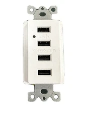 USB Receptacle White 4 Port Bulk Available