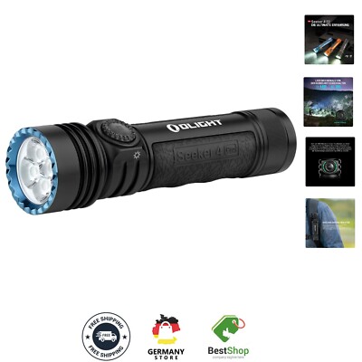 OLIGHT Seeker 4 Pro - 4600 Lumen LED Taschenlampe, USB-C, Wasserdicht, Schwarz