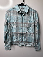 Mountain Hard Wear Women’s XS Plaid Button Down Dress Shirt Long Sleeve Blue/Gre