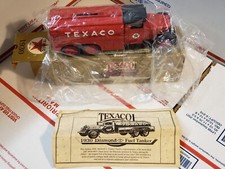 ERTL 1930 Diamond T Texaco Fuel Tanker Truck Bank HEAVY METAL Locking Bank w/Key