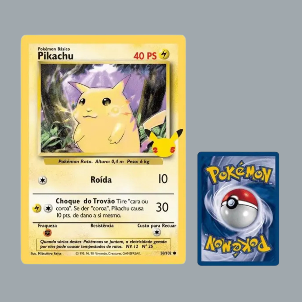 Card Pokémon Portuguese - Pikachu Jumbo (Big) 58/102 Celebrations