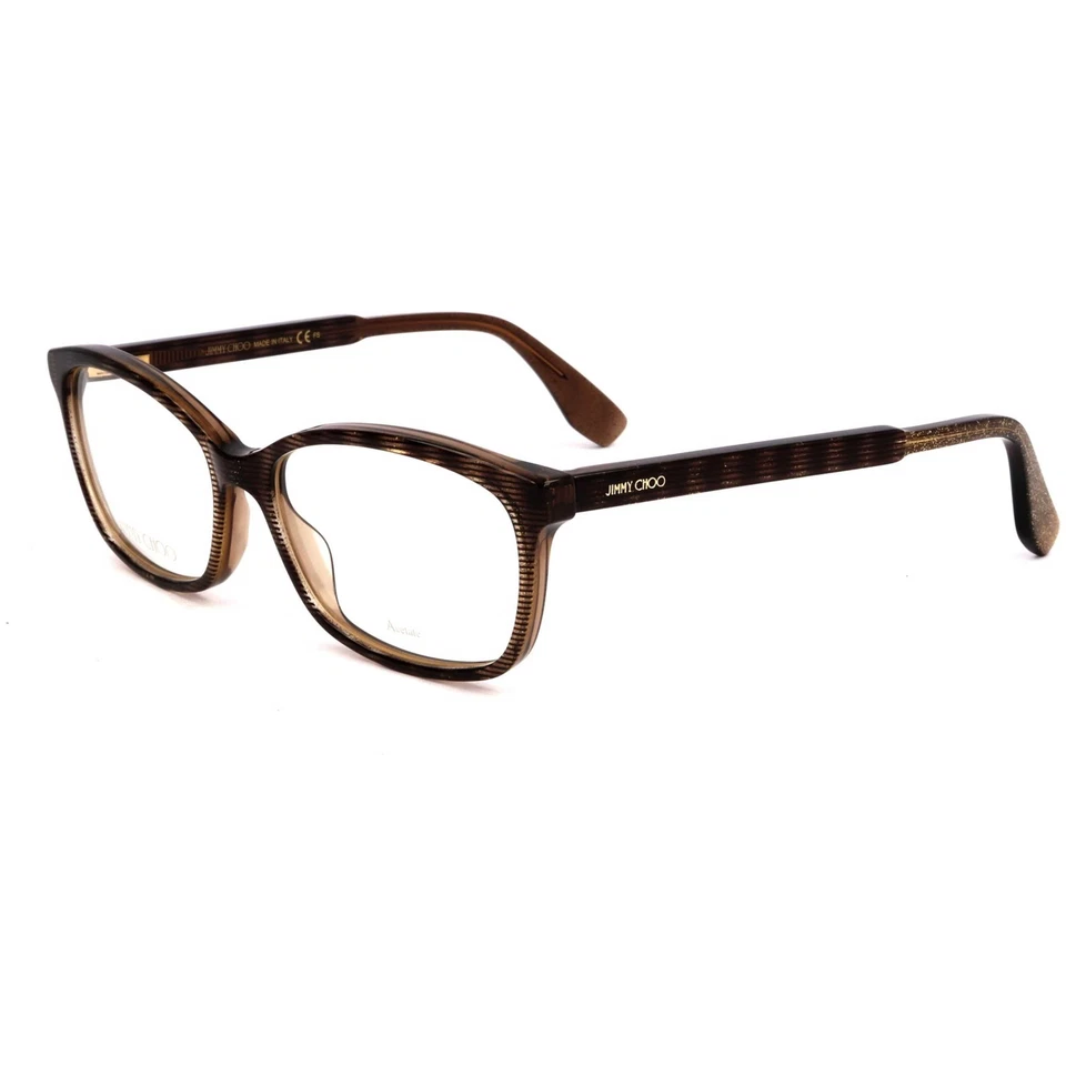 Ópticas Jimmy Choo para mujer 53 mm a rayas marrón oscuro JC140-LY6-53
