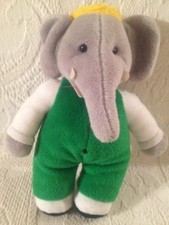 Babar King Of Elephants 8" Gund VTG 1988 Plush Stuffed Green Outfit