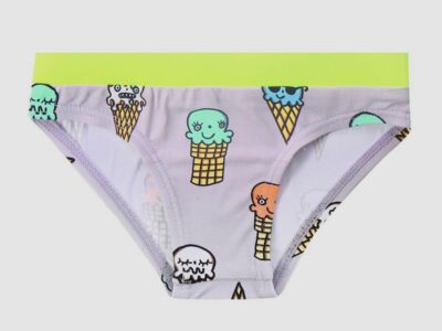 $199 Stella Mccartney Kid's Girl Gray Stretch Swimwear Ice Cream Swim Bottom 14+