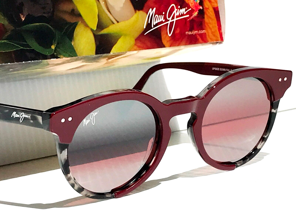 Maui Jim UPSIDE DOWN FALLS Burgundy Tort POLARIZED Rose 