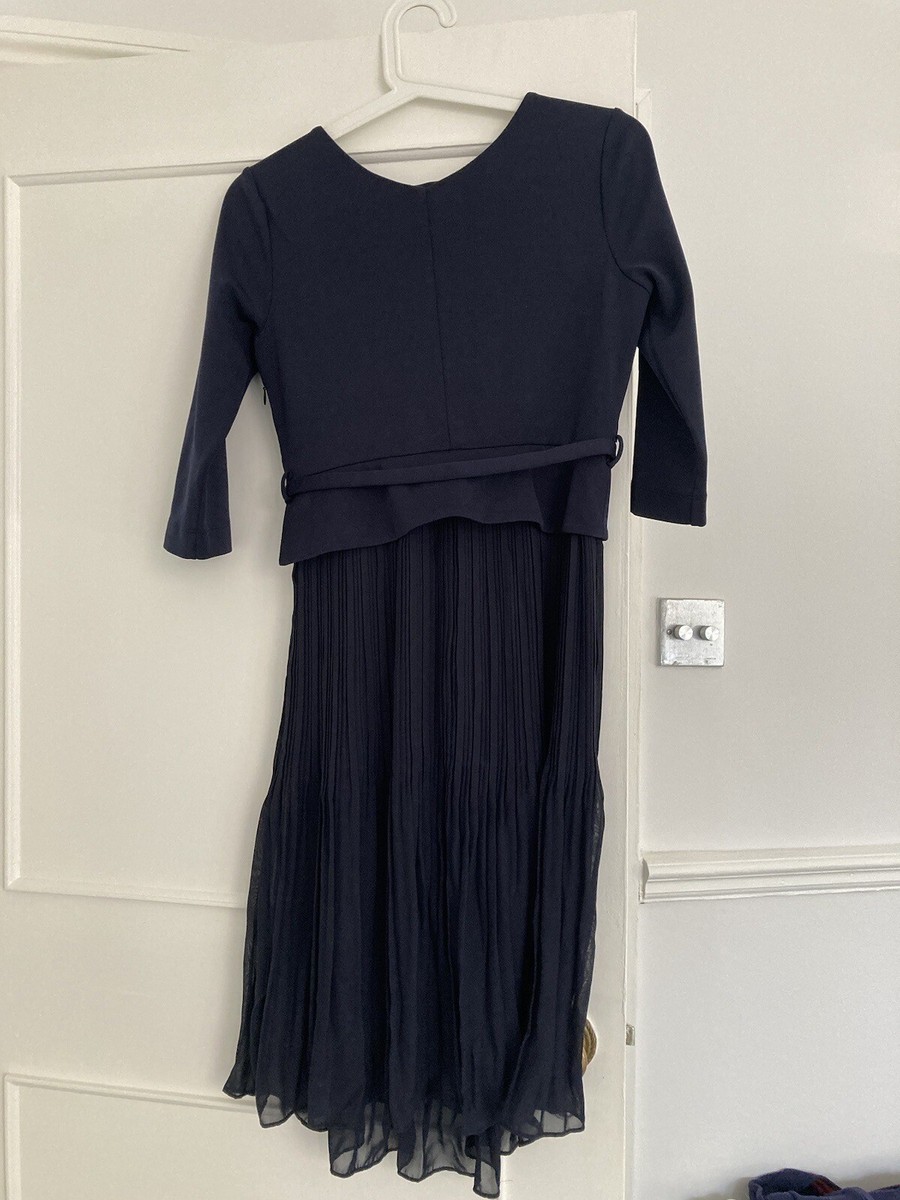 Seraphine Navy Blue Pleated Maternity Dress Size 6, Original Price GBP109 |  eBay UK