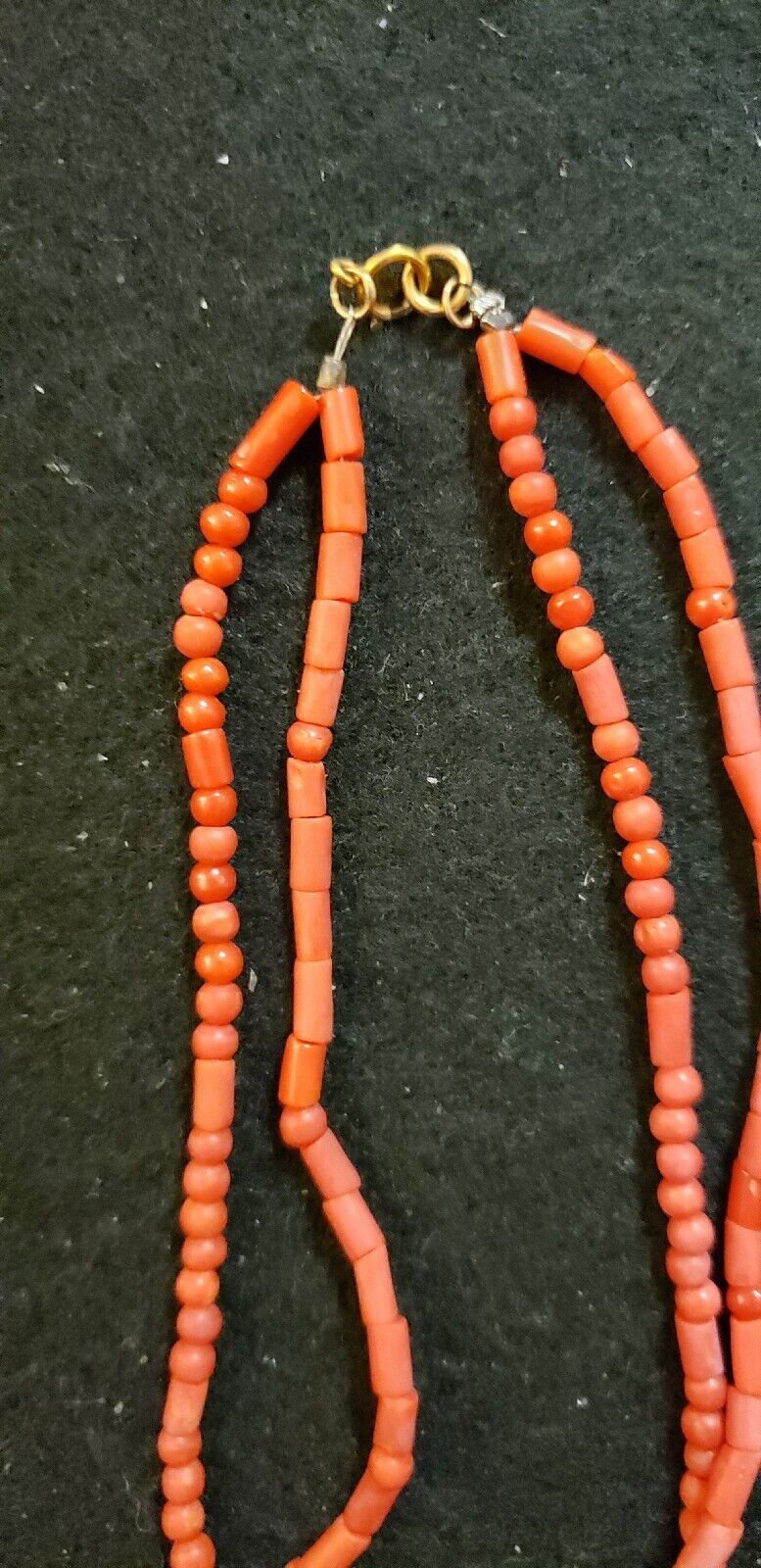 Antique Untreated Bead Salmon Natural Coral 2 Str… - image 2