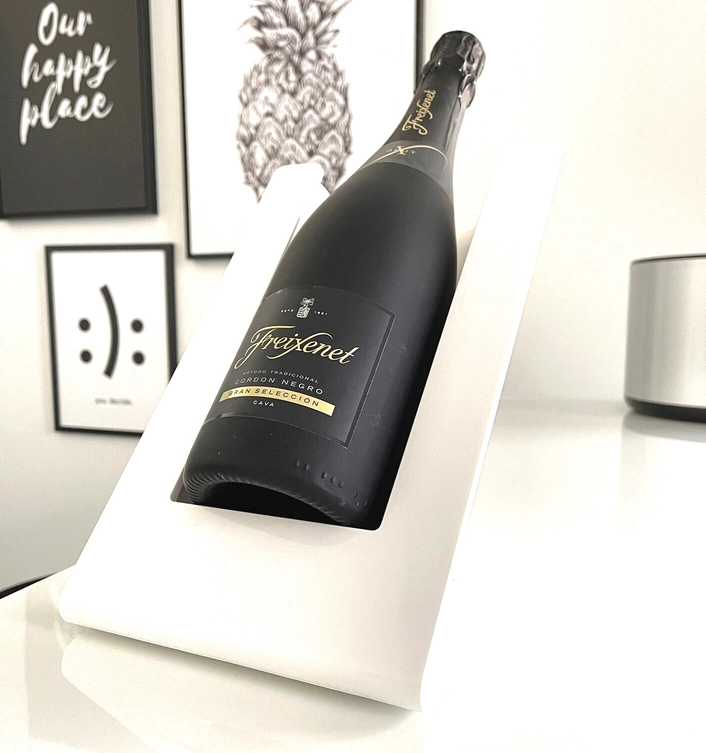 Flaschenkühler mit Kühl-Element | Weinkühler mit Kühl-Akku | Interieur | weiß