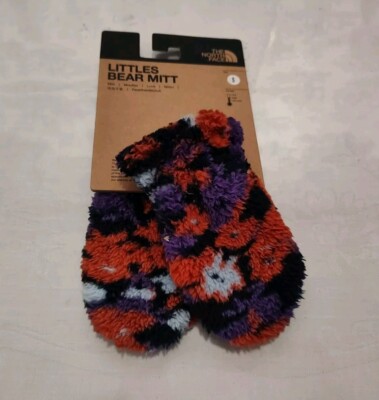 Nwt The North Face Littles Bear Mitt Fleece Mittens Floral Gloves Kids Small