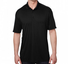 NEW Gildan Black Polo Golf Shirt Mens L / 2XL Polyester UPF 50 Moisture Wicking