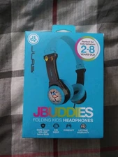 JLAB JBuddies Folding Kids Wired Headphones Toddler Headphones Blue 