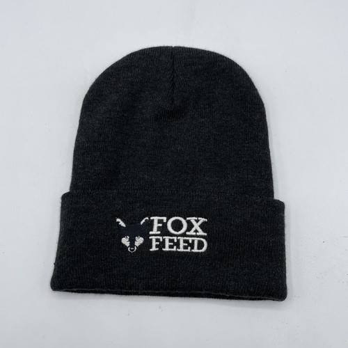 Fox Feed Beanie Adult One Size Gray Cuffed Knit Cap Hat Pet Farm Supplies