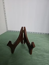 4.5" Easel Plate Holder, Wooden Folding Display Stand Brown for Picture Frame