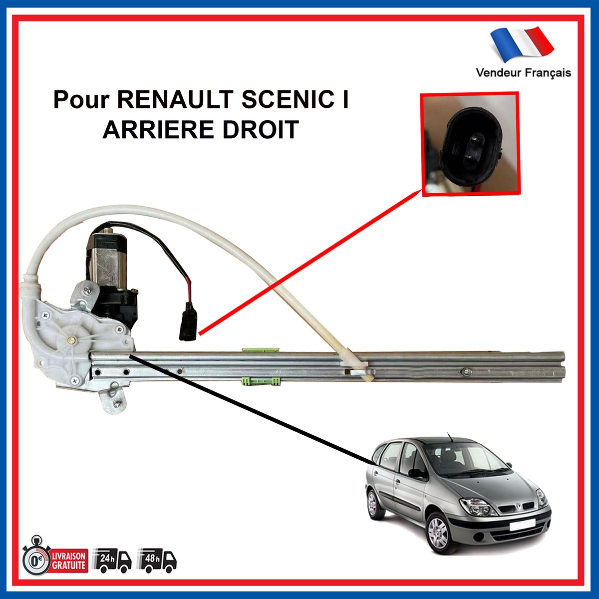 Mécanisme De Lève-vitre électrique Arrière Gauche Pour Renault Grand Scénic II / Scénic II 2003-2009 - 7