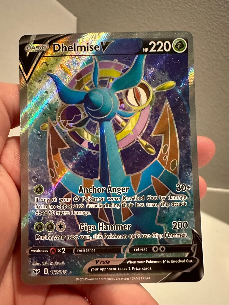 dhelmise v pokemon card value Dhelmise V (Full Art) 187/202 Ultra Rare Sword & Shield Base Pokemon NM  0401#089